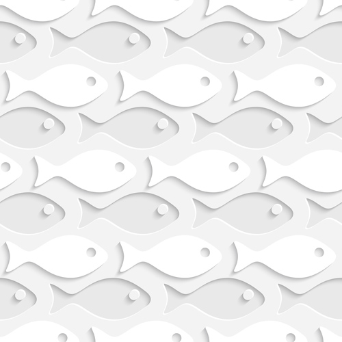 Layered white vector seamless pattern 05