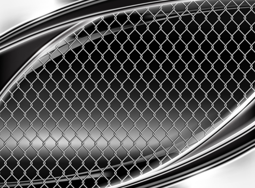 Metal fence with abstract background vector