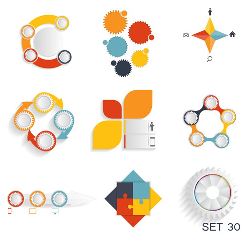 Modern infographics elements illustration vector 01