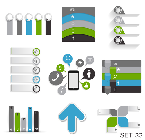 Modern infographics elements illustration vector 02