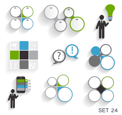 Modern infographics elements illustration vector 04