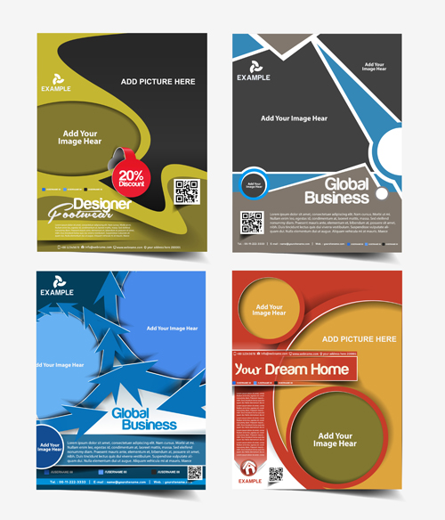 Modern templates flyer cover vector 05
