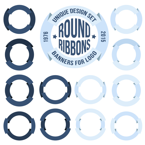 Origami ribbon banners vector design 03
