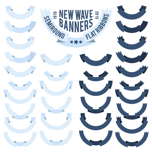Origami ribbon banners vector design 04