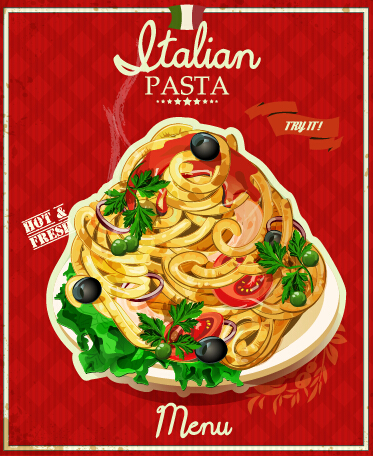 Retro font pasta menu italian cover 