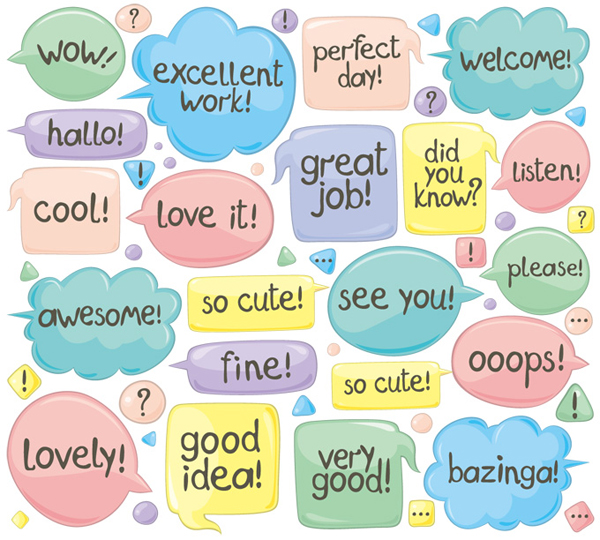 Shiny cartoon speech bubbles vector material 01