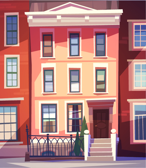Simple houses vectors design 05