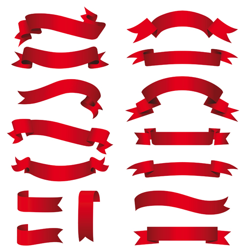 Simply ribbon red banners 