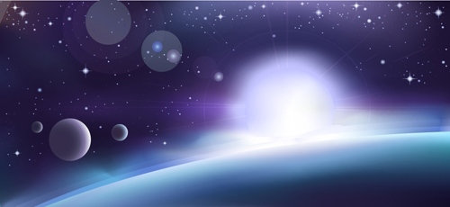 Space Object backgrounds vector set 03