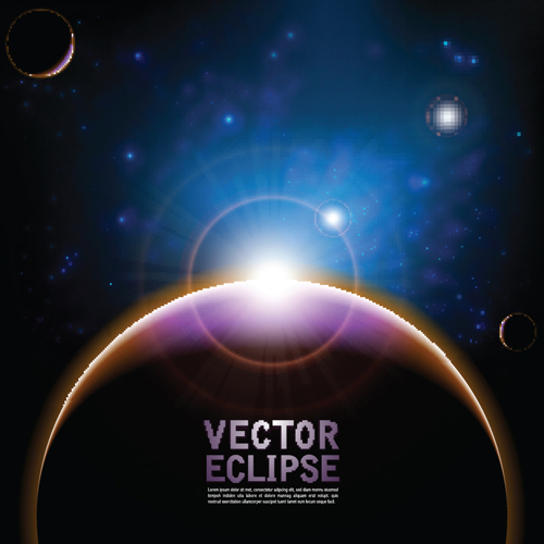 Space Object backgrounds vector set 04