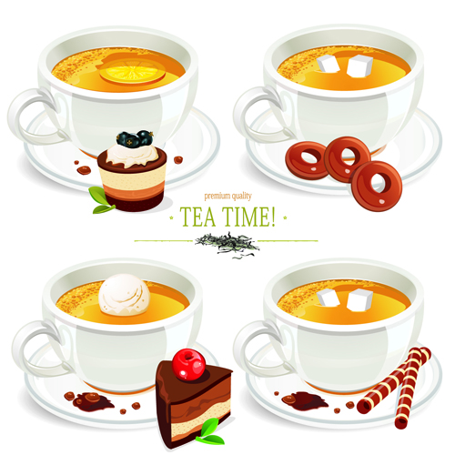 Creative tea design elements vector set 03