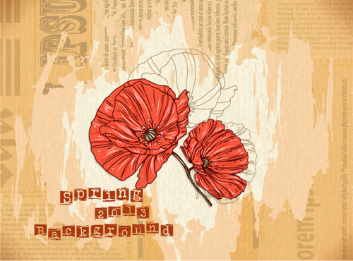 Vector Floral background art set 01