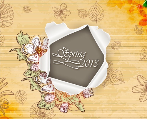 Vector Floral background art set 03