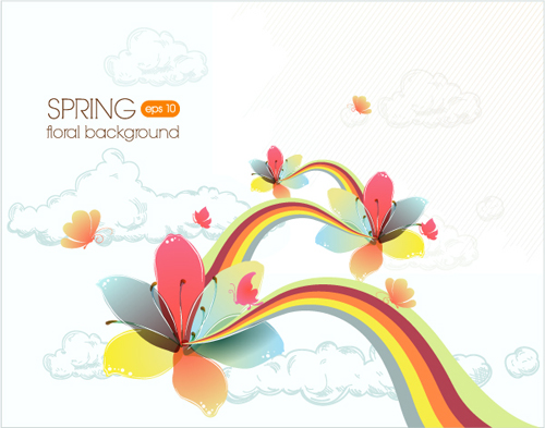 Vector Floral background art set 04