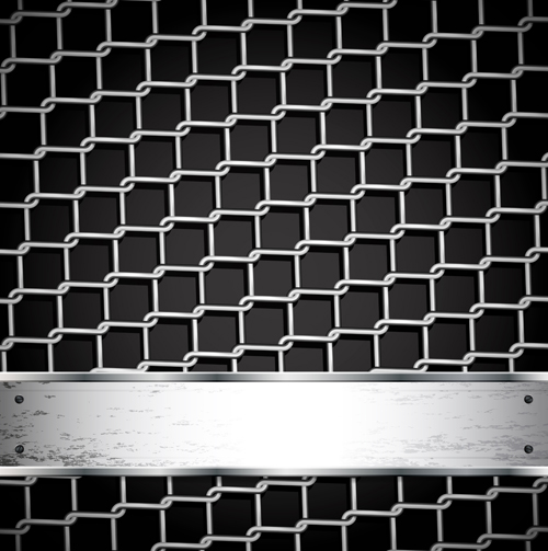 Vector metal fence backgrounds graphics 01
