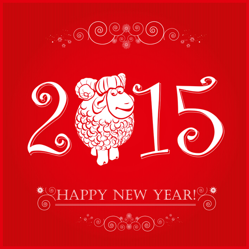 2015 sheep year background material 07 Vector set of 2015 sheep year background material 07