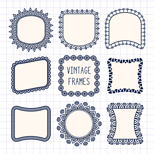 Vintage floral frames vectors 01 Vintage floral frames vectors 01