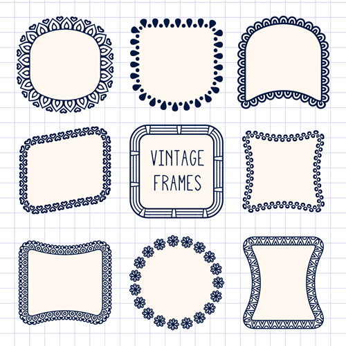 Vintage floral frames vectors 02 Vintage floral frames vectors 02