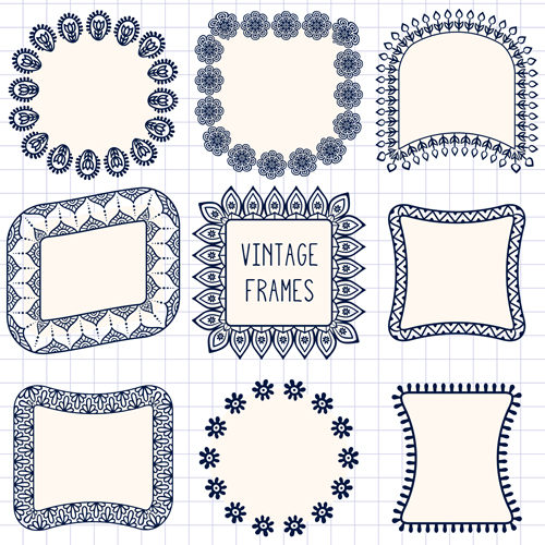 Vintage floral frames vectors 03 Vintage floral frames vectors 03