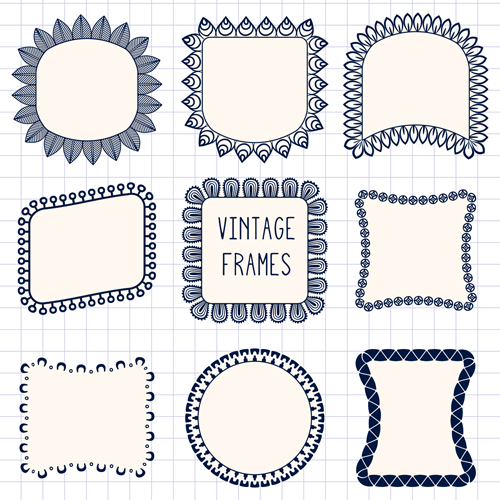 Vintage floral frames vectors 04 Vintage floral frames vectors 04
