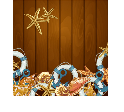 Vintage marine style vector backgrounds 01