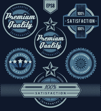 Vintage money back guarantee labels vector 01