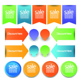 Creative web labels design elements vector 03