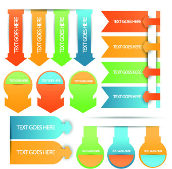 Creative web labels design elements vector 04