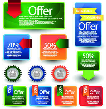 Creative web labels design elements vector 05