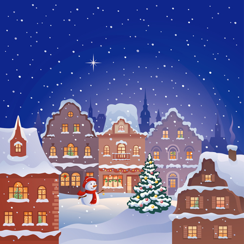 winter houses house christmas background 