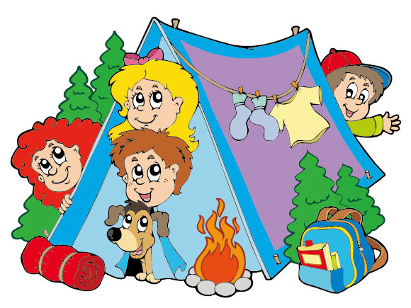 Cartoon summer camp elements Illustration vector 02