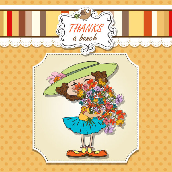 Elements of Cute little baby card vector 03