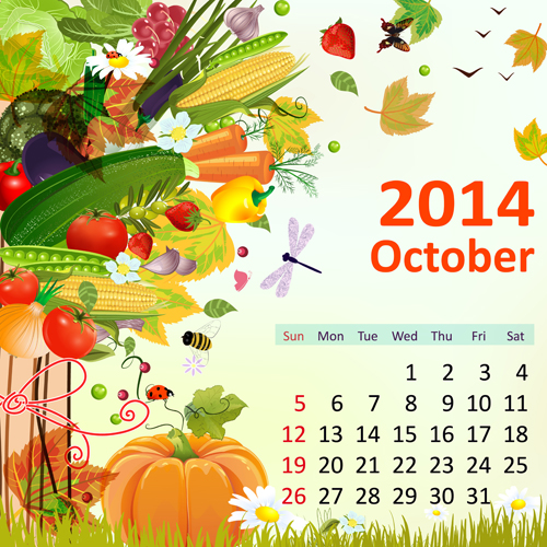 October calendar 2014 
