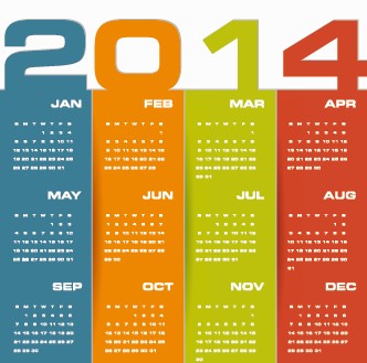 Delicate calendar 2014 year design vector 03