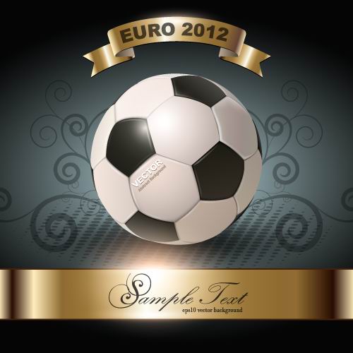 euro cup 2012 Soccer background vector 04