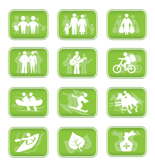 Set of Different family logos vector 02