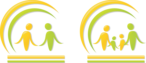 Set of Different family logos vector 03