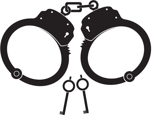Set of Handcuffs design elements vector material 01