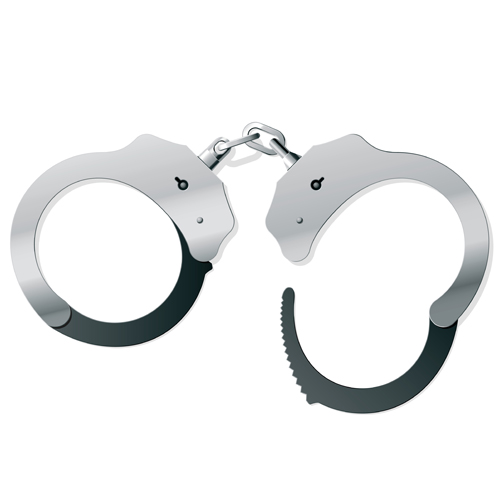 Set of Handcuffs design elements vector material 03
