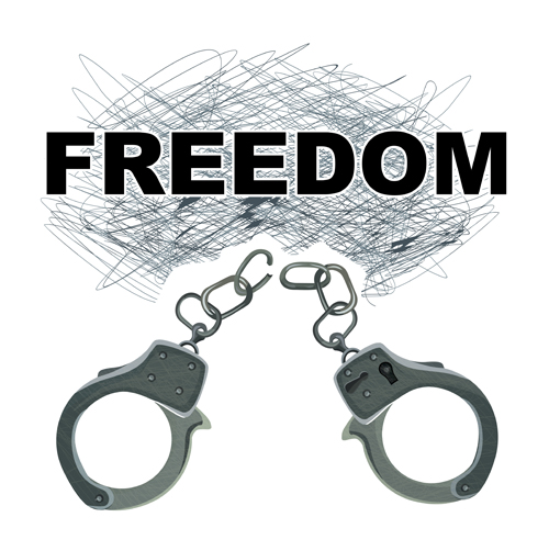 Set of Handcuffs design elements vector material 05