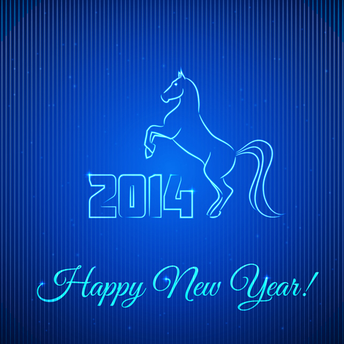 Horses 2014 design elements vector 05