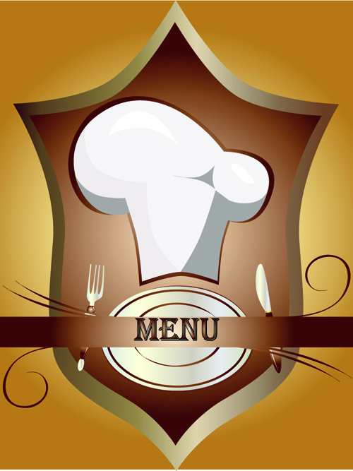 Elements of Vintage Menu cover design vector 01