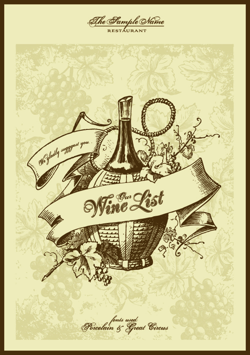 Elements of Vintage Menu cover design vector 02