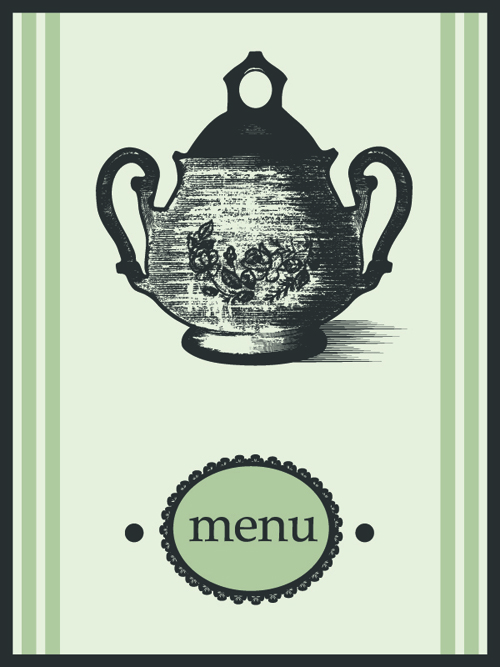 Elements of Vintage Menu cover design vector 03