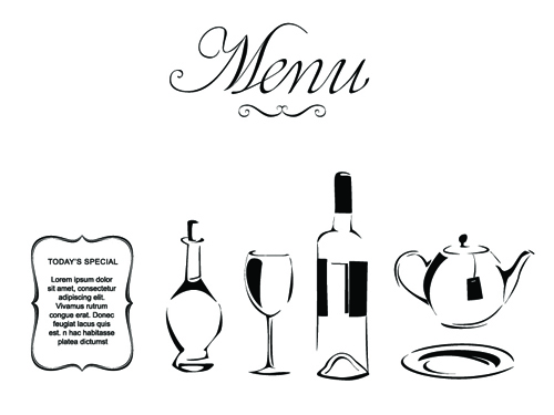 Elements of Vintage Menu cover design vector 05
