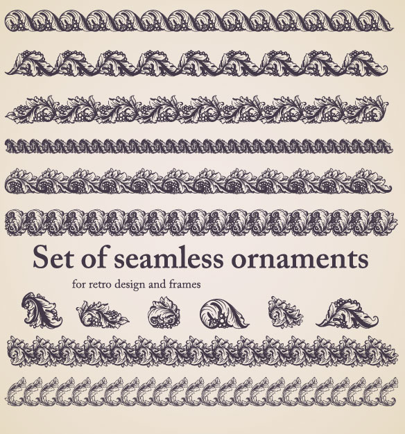 Vintage ornaments Frames with Borders design vector 03