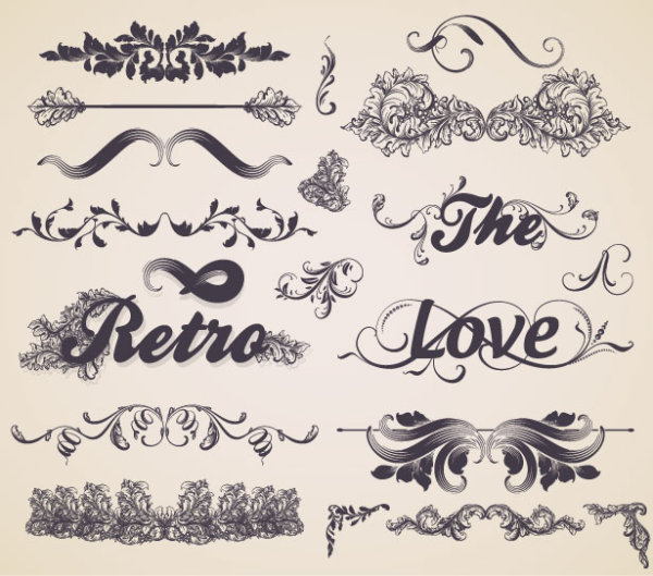 Vintage ornaments Frames with Borders design vector 05