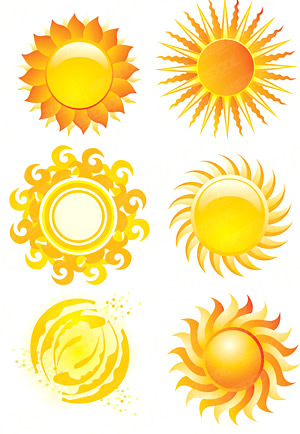 Crystal style sun Icon vector