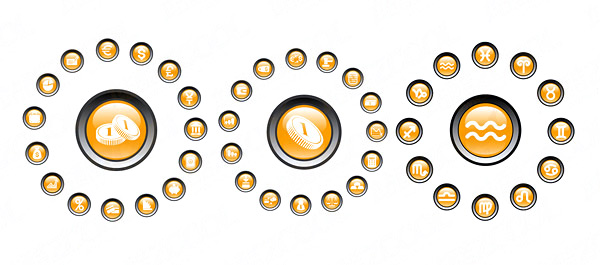 Round crystal icons vector
