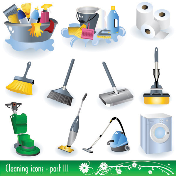 Icon cleaning supplies vector